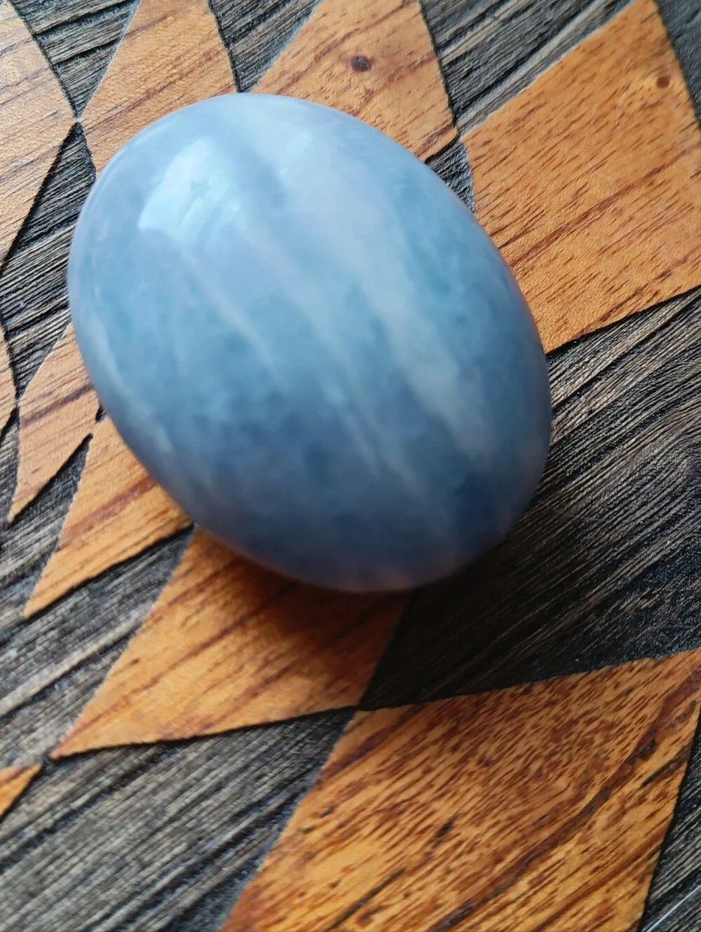 Blue Calcite Crystal Palm Stone